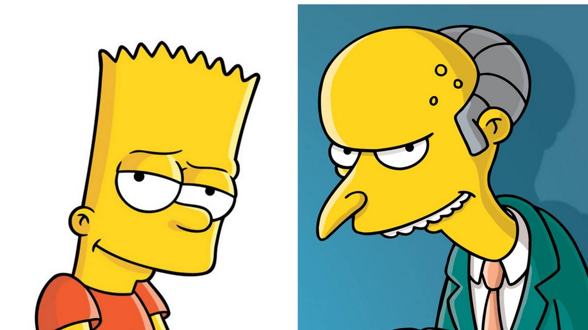 Bart Simpson och Mr Burns.